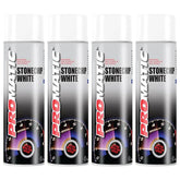 4X Promatic Stonechip White Spray Paint 500ml Spray Paint